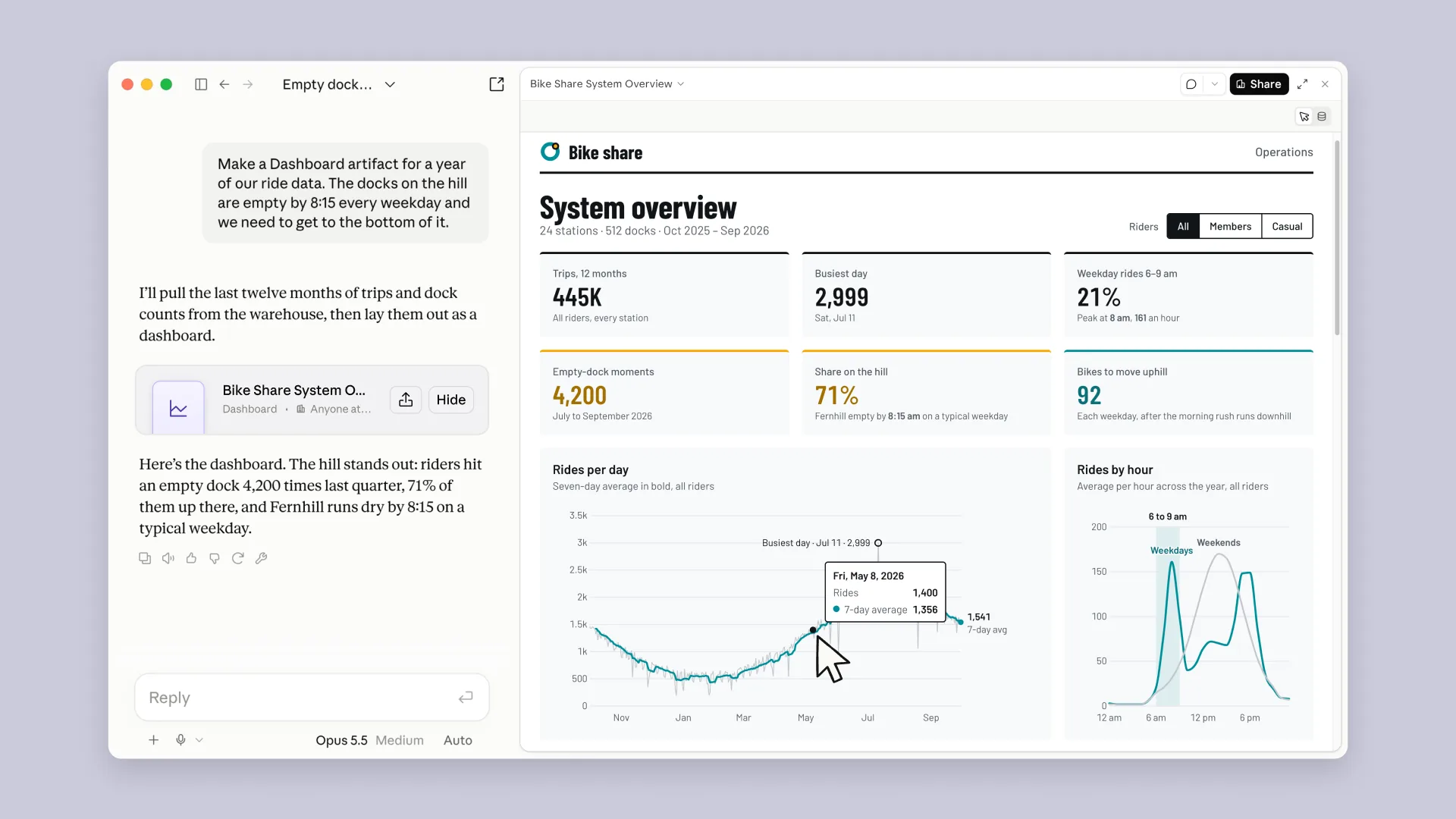 Anthropic「Build live dashboards and animate explainers with Claude」（2026年10月8日）の画像