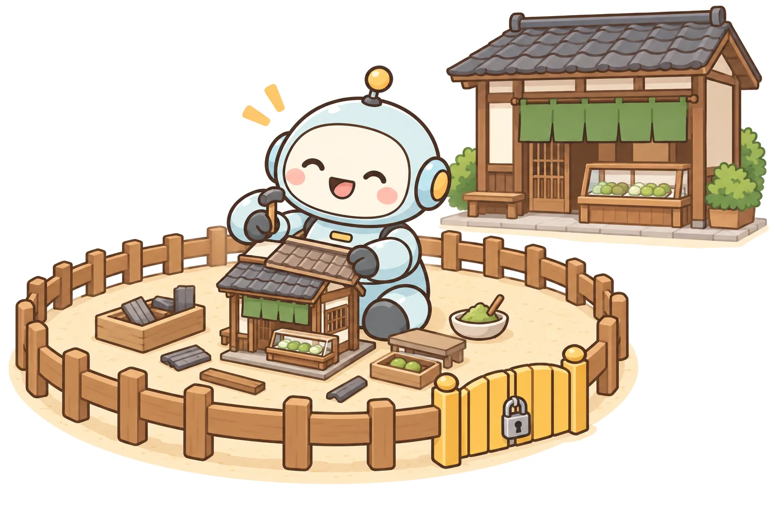 柵の中だけで作業する（イメージ）