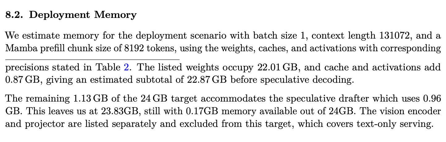 NVIDIA 技術レポート（2026年10月15日）8.2節「Deployment Memory」